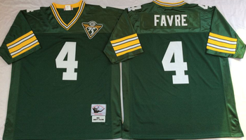 Green bay packers Green #4 FAVRE Mitchell & Ness Football Jersey Retro men women youth size S-6XL