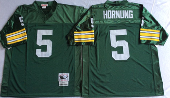 Green bay packers Green #5 HORNUNG Mitchell & Ness Football Jersey Retro men women youth size S-6XL