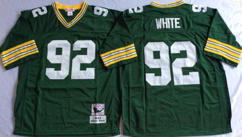 Green bay packers Green #92 WHITE Mitchell & Ness Football Jersey Retro men women youth size S-6XL