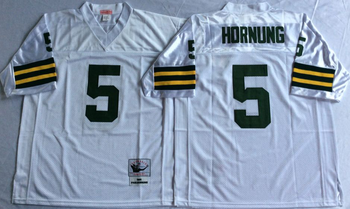 Green bay packers White #5 HORNUNG Mitchell & Ness Football Jersey Retro men women youth size S-6XL