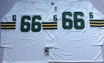 Green bay packers White #66 NO NAME Mitchell & Ness Football Jersey Retro men women youth size S-6XL