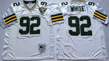 Green bay packers White #92 WHITE Mitchell & Ness Football Jersey Retro men women youth size S-6XL