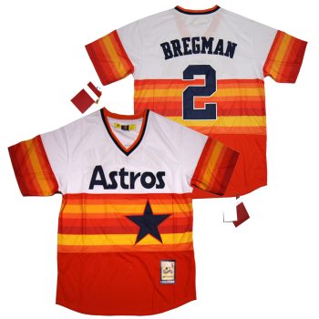 Houston Astros #2 Alex Bregman Rainbow Jersey Orange men women youth size S-6XL