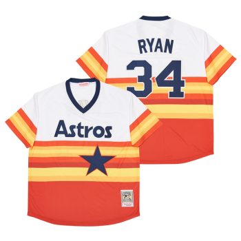Houston Astros Nolan Ryan White Home Cooperstown Collection Player Jersey men women youth size S-6XL
