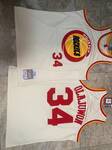 Houston Rockets Hakeem Olajuwon Mitchell & Ness Cream Chainstitch Swingman Jersey