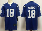 Indianapolis Colts 18 MANNING Blue stitched football jersey