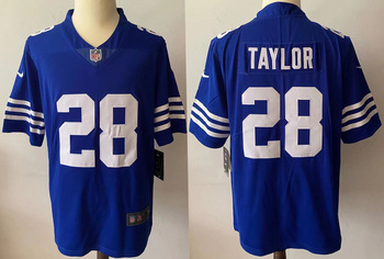 Indianapolis Colts 28 TAYLOR  Blue stitched football jersey MEN WOMEN YOUTH S-6XL SIZE