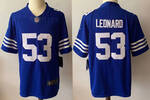 Indianapolis Colts 53 LEONARD Blue stitched football jersey