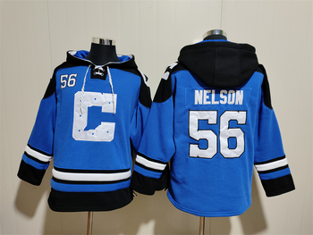 Indianapolis Colts 56# NELSON  Blue stitched hoodie MEN WOMEN YOUTH S-6XL SIZE