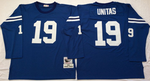 Indianapolis colts Blue #19 UNITAS LONG SLEEVE Mitchell & Ness Football Jersey Retro men women youth size S-6XL