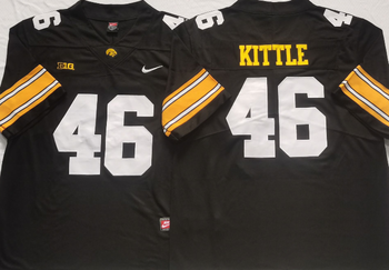 Iowa Hawkeyes Black 46 KITTLE Football Jersey MEN WOMEN YOUTH S-6XL SIZE