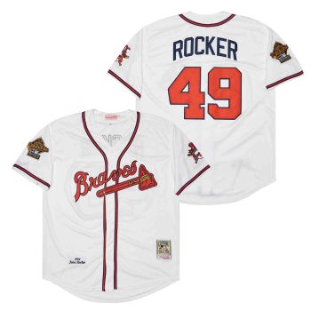 John Rocker Atlanta Braves 1995 Mitchell & Ness white men women youth size S-6XL
