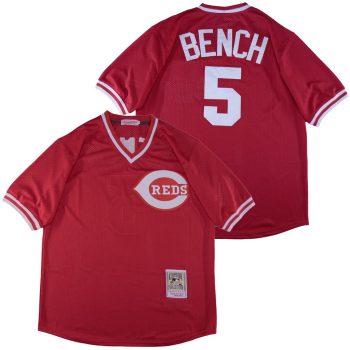 Johnny Bench Cincinnati Reds Jersey Mitchell & Ness red men women youth size S-6XL