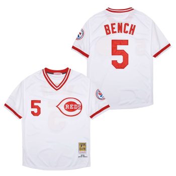 Johnny Bench Cincinnati Reds Jersey Mitchell & Ness white men women youth size S-6XL