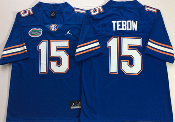 Jordan Florida Gators Blue 15 TEBOW Football Jersey MEN WOMEN YOUTH S-6XL SIZE