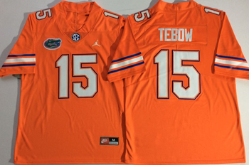 Jordan Florida Gators Orange 15 TEBOW Football Jersey MEN WOMEN YOUTH S-6XL SIZE