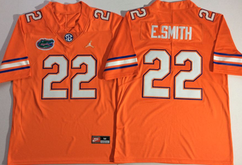 Jordan Florida Gators Orange 22 E.SMITH Football Jersey MEN WOMEN YOUTH S-6XL SIZE