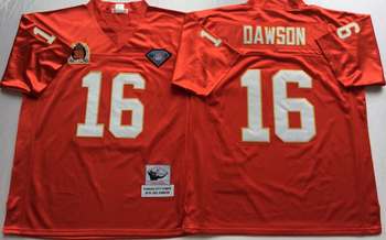 Kansas City Chiefs Red #16 DAWSON Mitchell & Ness Football Jersey Retro men women youth size S-6XL
