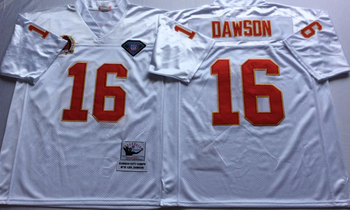 Kansas City Chiefs White #16 DAWSON Mitchell & Ness Football Jersey Retro men women youth size S-6XL