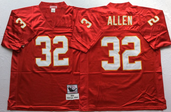 KansasCityChiefs Red #32 ALLEN Mitchell & Ness Football Jersey Retro men women youth size S-6XL