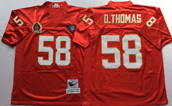KansasCityChiefs Red #58 D.THOMAS Mitchell & Ness Football Jersey Retro men women youth size S-6XL