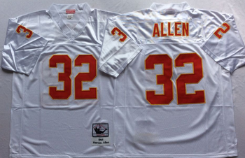 KansasCityChiefs White #32 ALLEN Mitchell & Ness Football Jersey Retro men women youth size S-6XL