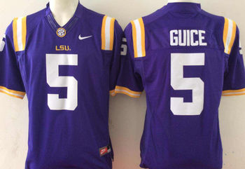 LSU Tigers #5 Derrius Guice Purple Football Jersey MEN WOMEN YOUTH S-6XL SIZE