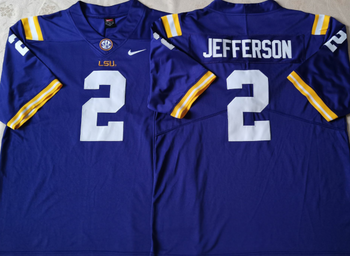 LSU Tigers Purple 2 JEFFERSON Football Jersey MEN WOMEN YOUTH S-6XL SIZE