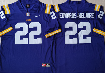 LSU Tigers Purple 22 EDWARDS-HELAIRE Football Jersey MEN WOMEN YOUTH S-6XL SIZE