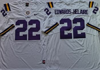 LSU Tigers White 22 EDWARDS-HELAIRE Football Jersey MEN WOMEN YOUTH S-6XL SIZE