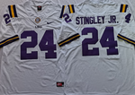LSU Tigers White 24 STINGLEY JR Football Jersey MEN WOMEN YOUTH S-6XL SIZE