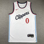 Los Angeles Clippers #0 Icon - Westbrook Home stitched basketball jersey white MEN WOMEN YOUTH S-6XL SIZE
