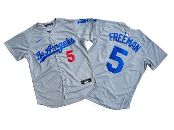 Los Angeles Dodgers 5# Freddie Freeman Gray Limited Jersey MEN WOMEN YOUTH S-6XL SIZE