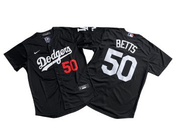 Los Angeles Dodgers 50# Mookie Betts Royal Black Jersey MEN WOMEN YOUTH S-6XL SIZE