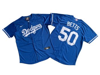Los Angeles Dodgers 50# Mookie Betts Royal Blue Jersey MEN WOMEN YOUTH S-6XL SIZE