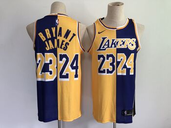Los Angeles Lakers  #23 #24 stitched basketball jersey  spilt version MEN WOMEN YOUTH S-6XL SIZE