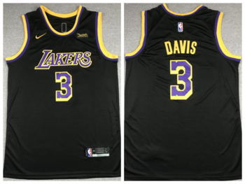 Los Angeles Lakers Bonus version  #3 Davis stitched basketball jersey MEN WOMEN YOUTH S-6XL SIZE
