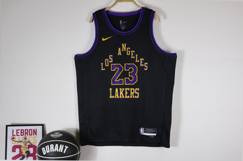 Los Angeles Lakers Preta City Edition #23 LeBron James stitched basketball jersey MEN WOMEN YOUTH S-6XL SIZE