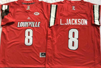 Louisville Cardinals Red 8 Lamar Jackson Football Jersey MEN WOMEN YOUTH S-6XL SIZE