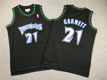 MItchell&ness Minnesota Timberwolves #21 Kevin Garnett stitched basketball jersey retro version MEN WOMEN YOUTH S-6XL SIZE