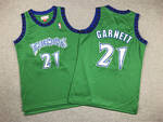 MItchell&ness Minnesota Timberwolves #21 Kevin Garnett stitched basketball jersey-retro version green