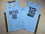 Memphis Grizzlies #12 Ja Morant stitched basketball jersey-light blue