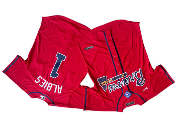 Atlanta Braves 1# Ozzie Albies Red Home Replica Player Name Jersey MEN WOMEN YOUTH S-6XL SIZE
