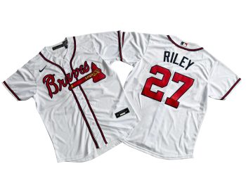 Atlanta Braves 27# Austin Riley White Home Replica Player Name Jersey MEN WOMEN YOUTH S-6XL SIZE
