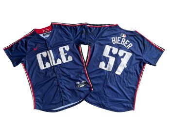 Cleveland Guardians Shane Bieber Navy 2024 City Connect Limited Jersey MEN WOMEN YOUTH S-6XL SIZE