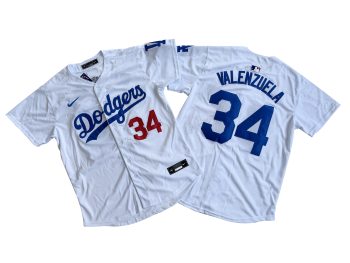 Los Angeles Dodgers 34# Fernando Valenzuela White Royal Alternate Limited Player Jersey MEN WOMEN YOUTH S-6XL SIZE