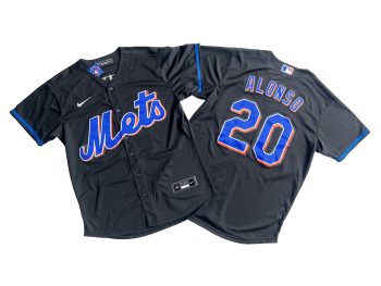 New York Mets Pete Alonso Black 2022 Alternate Replica Player Jersey MEN WOMEN YOUTH S-6XL SIZE