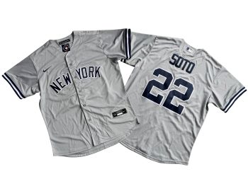 New York Yankees 22# Juan Soto Gray Gray Player Name Jersey MEN WOMEN YOUTH S-6XL SIZE