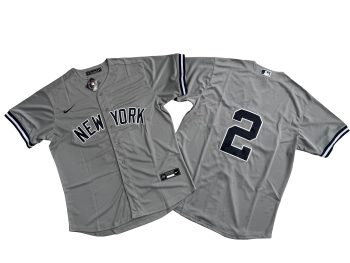 New York Yankees Derek Jeter Gray Road Replica Player Jersey MEN WOMEN YOUTH S-6XL SIZE