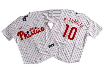 Philadelphia Phillies 10# J.T. Realmuto White Home Replica Player Name Jersey MEN WOMEN YOUTH S-6XL SIZE